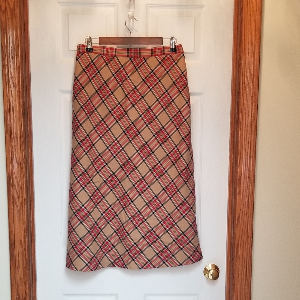 Sag Harbor Plaid A-line Boot Skirt